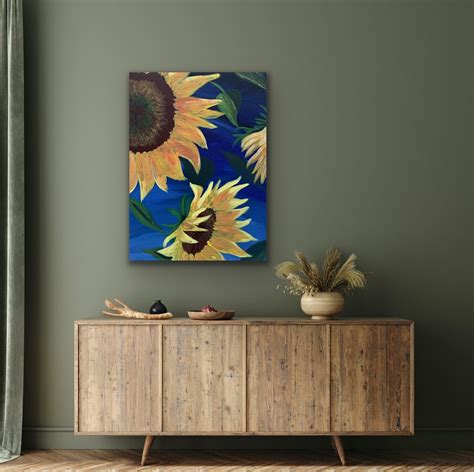 Sunflower Painting, Sunflower Décor, Sunflower Art, Flower Painting ...