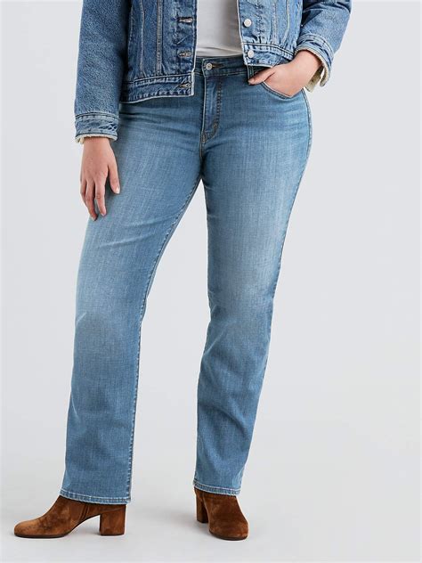 Levis Womens Plus Size Classic 414 Straight Leg Jean