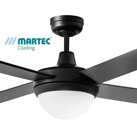 Martec Jewel Black E27 Light Lifestyle Ceiling Fan 1300mm 52 Bitola