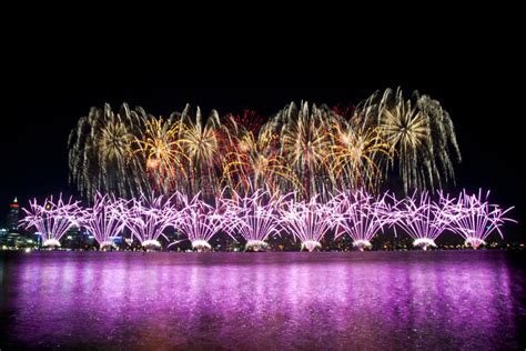 Australia Day Fireworks stock photo. Image of city, river - 108566988