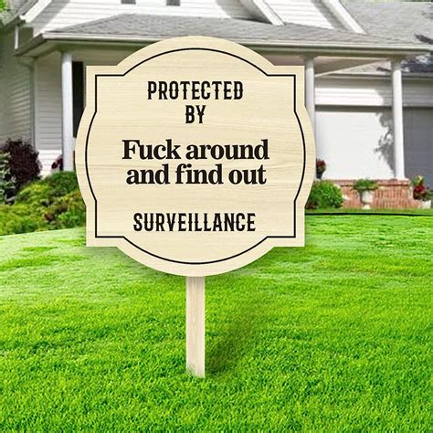 Amazon Yard Sign Protected By Sign Fuck Around And Find Out Home Security FAFO Sign Design