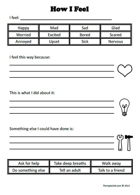 Free Therapeutic Worksheets For Kids