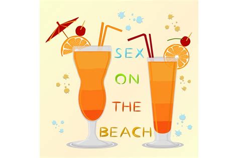 Illustration Theme Tasty Alcohol Cocktail Sex On The Beach