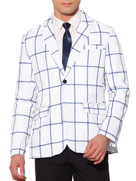 Lars Amadeus Plaid Blazers For Men S Contrasting Color Notch Lapel Two