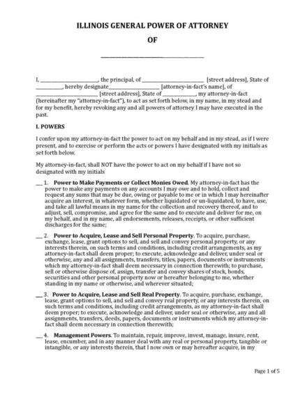 Illinois Power Of Attorney Forms 10 Types Requirements