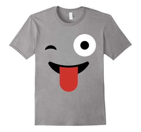 Emoji T-shirt Big Eye and Tongue Out Smiley T-Shirt Tee-CD – Canditee