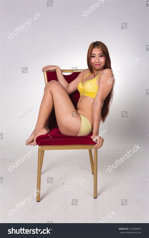 Sexy Asian Woman White Lingerie On Stock Photo 613486955 Shutterstock