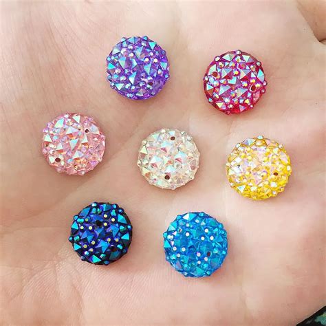 Aliexpress Buy New Pcs Mm Resin Ab Color Round Flatback