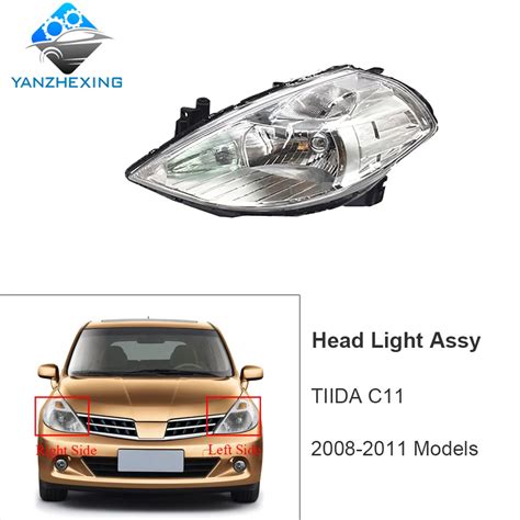 Yzx Front Bumper Headlight Headlamp For Nissan Tiida Latio Versa C11 2008 2009 2010 Head Light