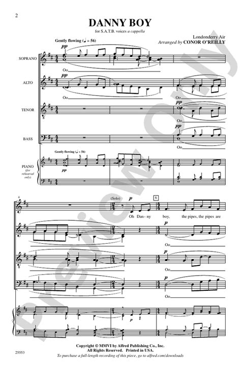 Danny Boy Satb A Cappella Choral Octavo Digital Sheet Music Download