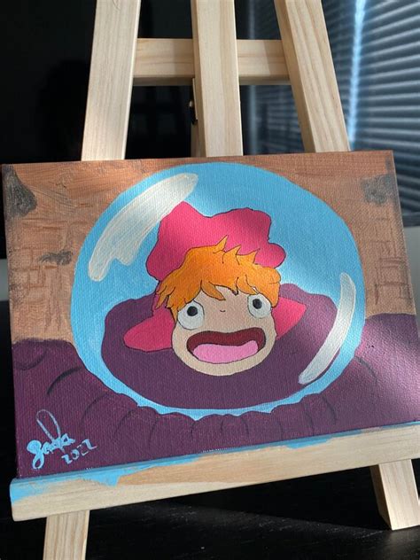 Ponyo Studio Ghibli Painting Etsy