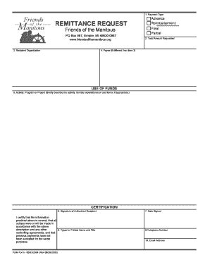 Remittance Request Form Fill Online Printable Fillable Blank