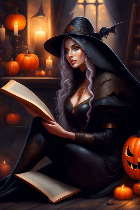 Lexica A Beautiful Witch Sitting On The Floor Reading A Book Fantasy