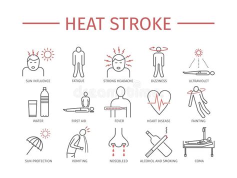 Insolação E Infographics Da Insolação Sinais Sintomas E Prvention