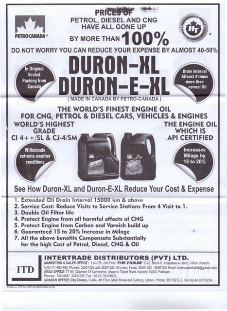 Duron XL Engine Oil | PDF