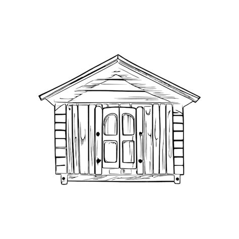 Premium Vector | Dog house coloring book dog house coloring page black ...