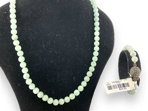 Jade Stone Necklace And Bracelet