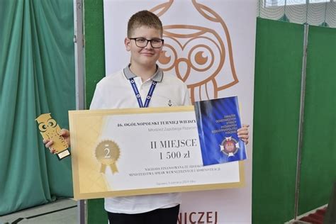 Mieszkaniec Wilczysk drugi w finale Ogólnopolskiego Turnieju Wiedzy