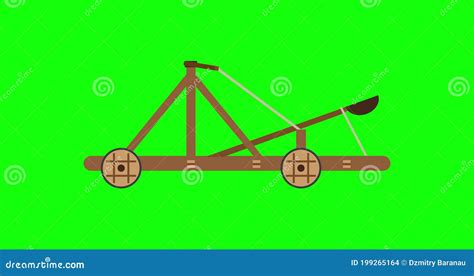 Catapult Vector Medieval Icon Illustration Isolated Wooden Old War ...