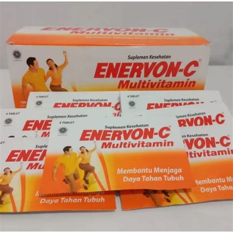 Jual ENERVON C Multivitamin Suplemen Kesehatan 1 Strip Isi 4 Tablet