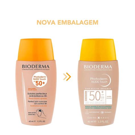 Bioderma Photoderm Nude Touch Protetor Solar Facial Matte FPS50 Dourado 40ml Dourado