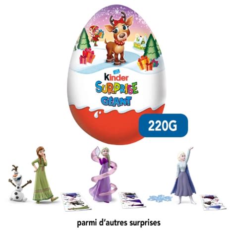 Œuf chocolaté au lait KINDER SURPRISE l œuf de 220g à Prix Carrefour