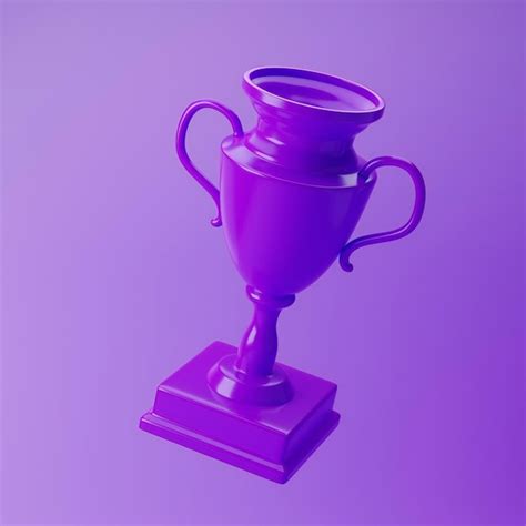 Icono De Copa De Trofeo Aislado Sobre Renderizado D De Fondo P Rpura