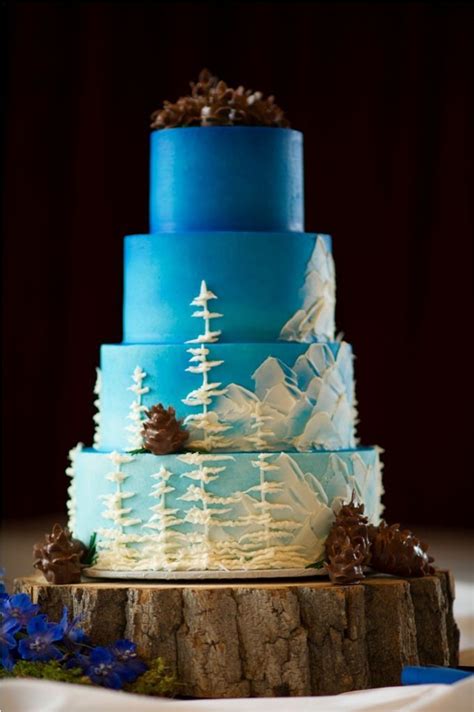 A Dessert Fit For Campers Wedding Cake Forest Themed Wedding Cakes