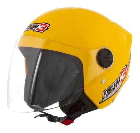 Capacete Para Moto Aberto Pro Tork New Liberty Three Amarelo Brilhante