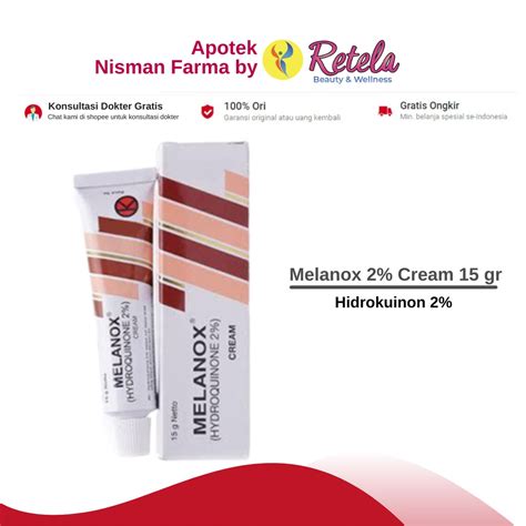 Jual Melanox 2 Cream 15 Gr Hidrokuinon 2 Shopee Indonesia