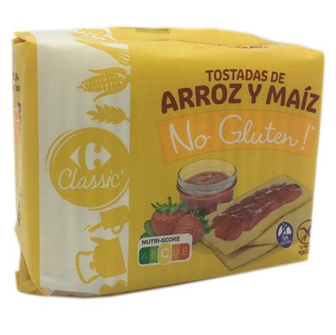 Tostadas de arroz y maíz Classic Carrefour sin gluten y sin lactosa 100