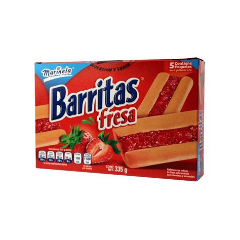 Barritas Marinela relleno sabor fresa y piña