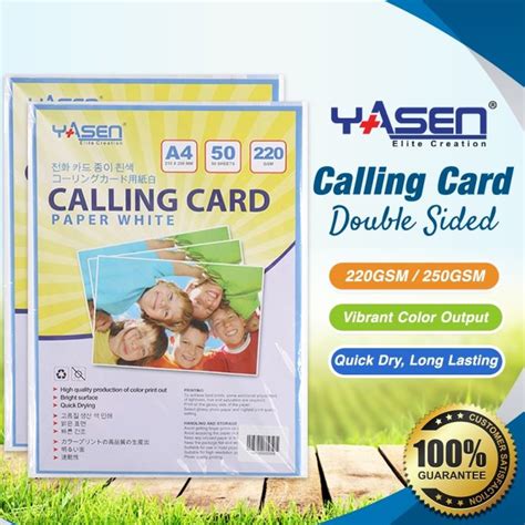 Yasen Double Sided Matte Calling Card Paper Gsm Gsm A Size