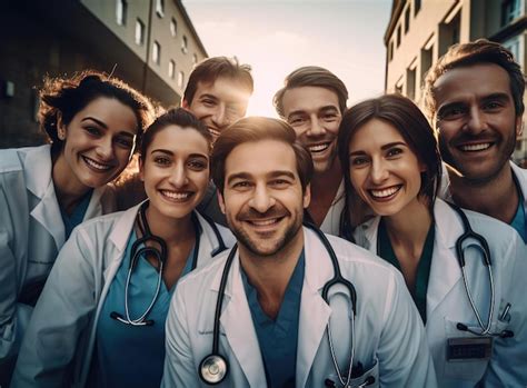 Premium Ai Image A Group Of Doctors In White Coats