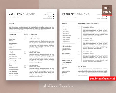 For Mac Pages Clean Resume Template Cv Template For Mac Pages Cover