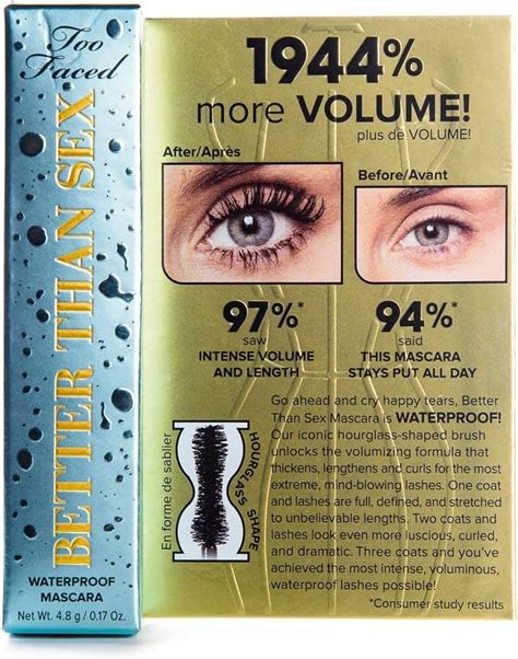 Amazon Too Faced Mini Better Than Sex Waterproof Mascara Mini Size Black Oz Ml