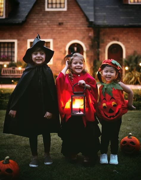 Premium Photo Little Kids Trick Or Treating