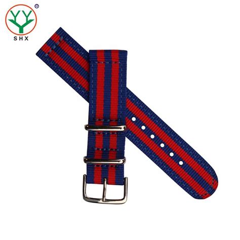 Striped 24mm Velcro Watch Strap Nato 2 Piece Nylon Watch Strap