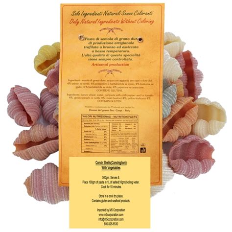 Sea Conch Shells "Conchiglioni" Colored Pasta | Gourmet Italian Food Store