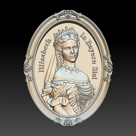 3D STL Model File Portrait Elisabeth Amalie Eugenie Herzogin Inspire