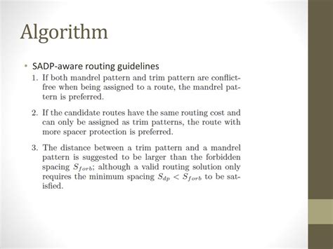 PPT Flexible Self Aligned Double Patterning Aware Detailed Routing