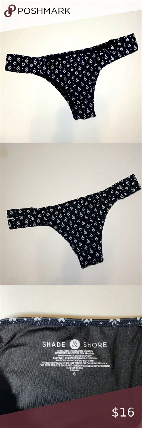 Shade Shore Bikini Bottom Size Small Black And White Design Bikini