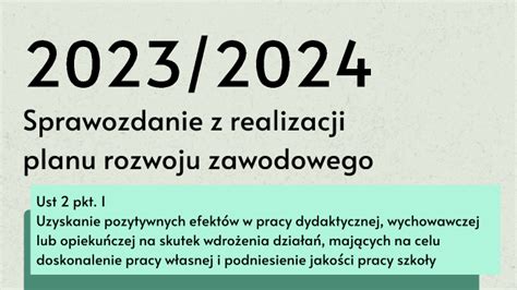 Sprawozdanie Z Realizacji Planu Rozwoju Zawodowego By Piotr Tomczak On