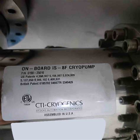 Cti Cryogenics Is F On Board Pump Used For Sale Price