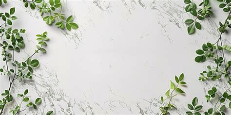 A White Marble Background With Green Leaves And Branches, Marble, White ...