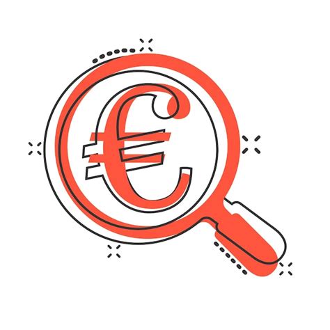 Lupa Con Icono De Signo De Euro En Estilo C Mic Lupa Dinero Vector