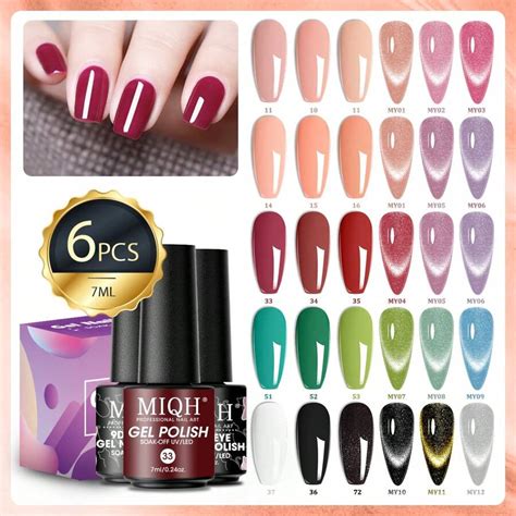 Set de esmalte de uñas en gel de 6 piezas 7 ml Juego de esmalte de