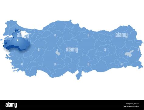 Map Of Turkey Balikesir Stock Vector Image Art Alamy