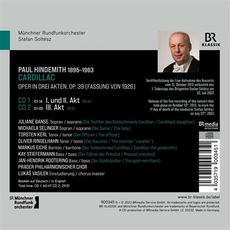 Paul Hindemith Cardillac Op 9 Oper In 3 Akten 2 CDs Jpc