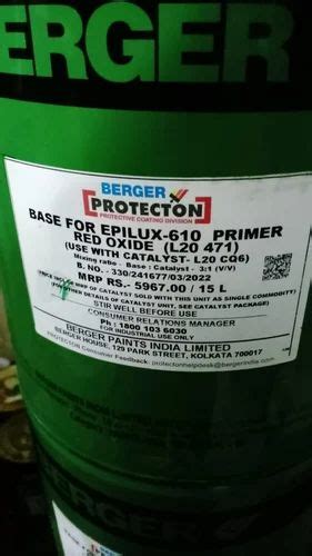 Berger Epilux 610 Zinc Phosphate Primer For Metal Red Oxid Grey At Rs